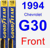 Front Wiper Blade Pack for 1994 Chevrolet G30 - Premium