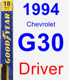 Driver Wiper Blade for 1994 Chevrolet G30 - Premium