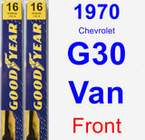 Front Wiper Blade Pack for 1970 Chevrolet G30 Van - Premium