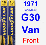 Front Wiper Blade Pack for 1971 Chevrolet G30 Van - Premium