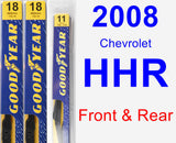 Front & Rear Wiper Blade Pack for 2008 Chevrolet HHR - Premium