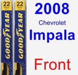 Front Wiper Blade Pack for 2008 Chevrolet Impala - Premium