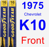 Front Wiper Blade Pack for 1975 Chevrolet K10 - Premium