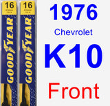 Front Wiper Blade Pack for 1976 Chevrolet K10 - Premium