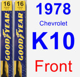 Front Wiper Blade Pack for 1978 Chevrolet K10 - Premium
