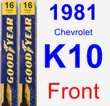 Front Wiper Blade Pack for 1981 Chevrolet K10 - Premium