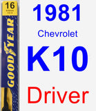 Driver Wiper Blade for 1981 Chevrolet K10 - Premium
