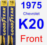 Front Wiper Blade Pack for 1975 Chevrolet K20 - Premium
