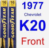 Front Wiper Blade Pack for 1977 Chevrolet K20 - Premium