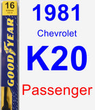 Passenger Wiper Blade for 1981 Chevrolet K20 - Premium