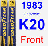 Front Wiper Blade Pack for 1983 Chevrolet K20 - Premium