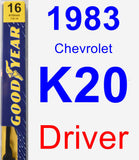 Driver Wiper Blade for 1983 Chevrolet K20 - Premium