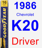 Driver Wiper Blade for 1986 Chevrolet K20 - Premium