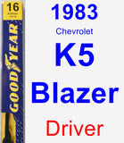 Driver Wiper Blade for 1983 Chevrolet K5 Blazer - Premium