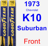 Front Wiper Blade Pack for 1973 Chevrolet K10 Suburban - Premium