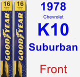 Front Wiper Blade Pack for 1978 Chevrolet K10 Suburban - Premium
