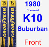 Front Wiper Blade Pack for 1980 Chevrolet K10 Suburban - Premium