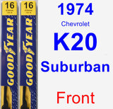 Front Wiper Blade Pack for 1974 Chevrolet K20 Suburban - Premium