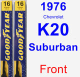 Front Wiper Blade Pack for 1976 Chevrolet K20 Suburban - Premium