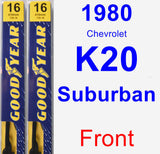 Front Wiper Blade Pack for 1980 Chevrolet K20 Suburban - Premium