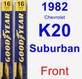 Front Wiper Blade Pack for 1982 Chevrolet K20 Suburban - Premium