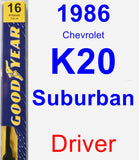 Driver Wiper Blade for 1986 Chevrolet K20 Suburban - Premium