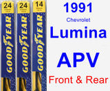 Front & Rear Wiper Blade Pack for 1991 Chevrolet Lumina APV - Premium