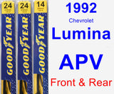 Front & Rear Wiper Blade Pack for 1992 Chevrolet Lumina APV - Premium