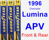 Front & Rear Wiper Blade Pack for 1996 Chevrolet Lumina APV - Premium