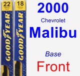 Front Wiper Blade Pack for 2000 Chevrolet Malibu - Premium