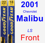 Front Wiper Blade Pack for 2001 Chevrolet Malibu - Premium