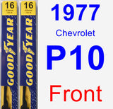 Front Wiper Blade Pack for 1977 Chevrolet P10 - Premium