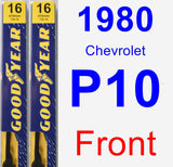 Front Wiper Blade Pack for 1980 Chevrolet P10 - Premium
