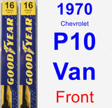 Front Wiper Blade Pack for 1970 Chevrolet P10 Van - Premium