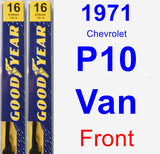 Front Wiper Blade Pack for 1971 Chevrolet P10 Van - Premium