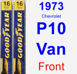 Front Wiper Blade Pack for 1973 Chevrolet P10 Van - Premium