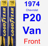 Front Wiper Blade Pack for 1974 Chevrolet P20 Van - Premium