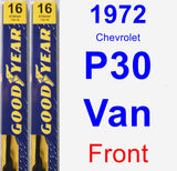 Front Wiper Blade Pack for 1972 Chevrolet P30 Van - Premium