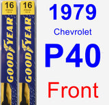 Front Wiper Blade Pack for 1979 Chevrolet P40 - Premium