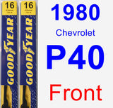 Front Wiper Blade Pack for 1980 Chevrolet P40 - Premium