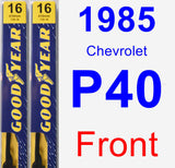 Front Wiper Blade Pack for 1985 Chevrolet P40 - Premium