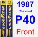 Front Wiper Blade Pack for 1987 Chevrolet P40 - Premium