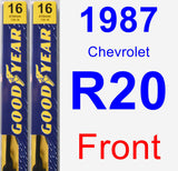 Front Wiper Blade Pack for 1987 Chevrolet R20 - Premium