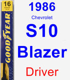 Driver Wiper Blade for 1986 Chevrolet S10 Blazer - Premium