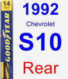 Rear Wiper Blade for 1992 Chevrolet S10 - Premium