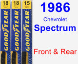 Front & Rear Wiper Blade Pack for 1986 Chevrolet Spectrum - Premium