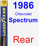 Rear Wiper Blade for 1986 Chevrolet Spectrum - Premium