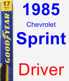 Driver Wiper Blade for 1985 Chevrolet Sprint - Premium
