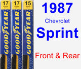 Front & Rear Wiper Blade Pack for 1987 Chevrolet Sprint - Premium