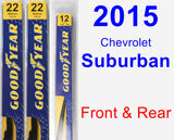 Front & Rear Wiper Blade Pack for 2015 Chevrolet Suburban - Premium